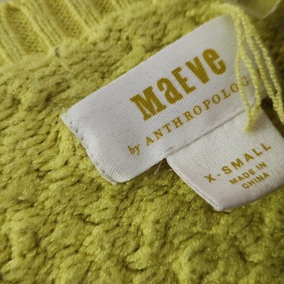 ANTHRO | MAEVE Sweater Open Back Short Sleeve Yellow Sz XS - Picture 6 of 6